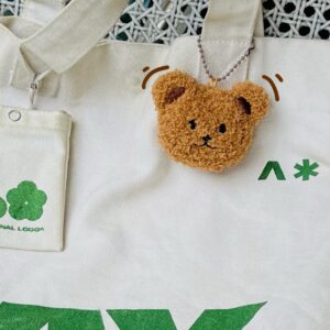 Plushie Keychain on a tote bag.